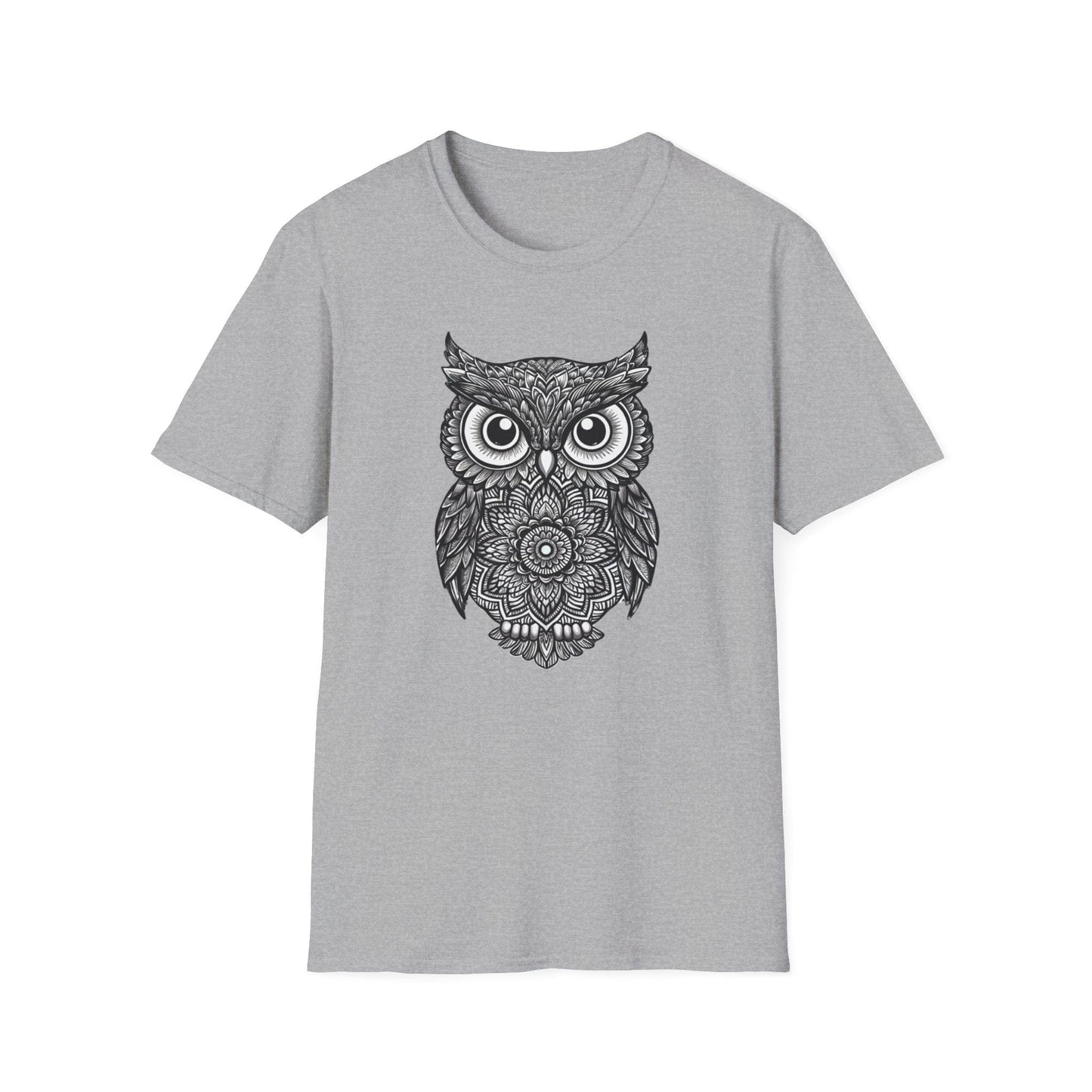 Mandala Owl B&W T-Shirt