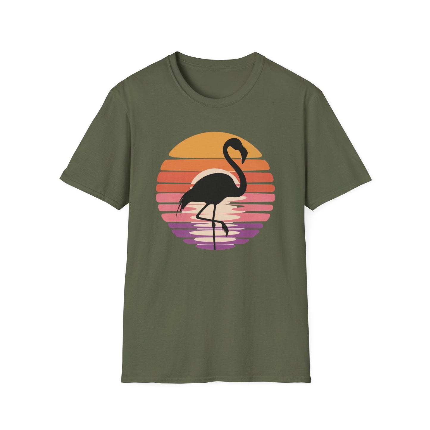 Retro Sunset Flamingo T-Shirt