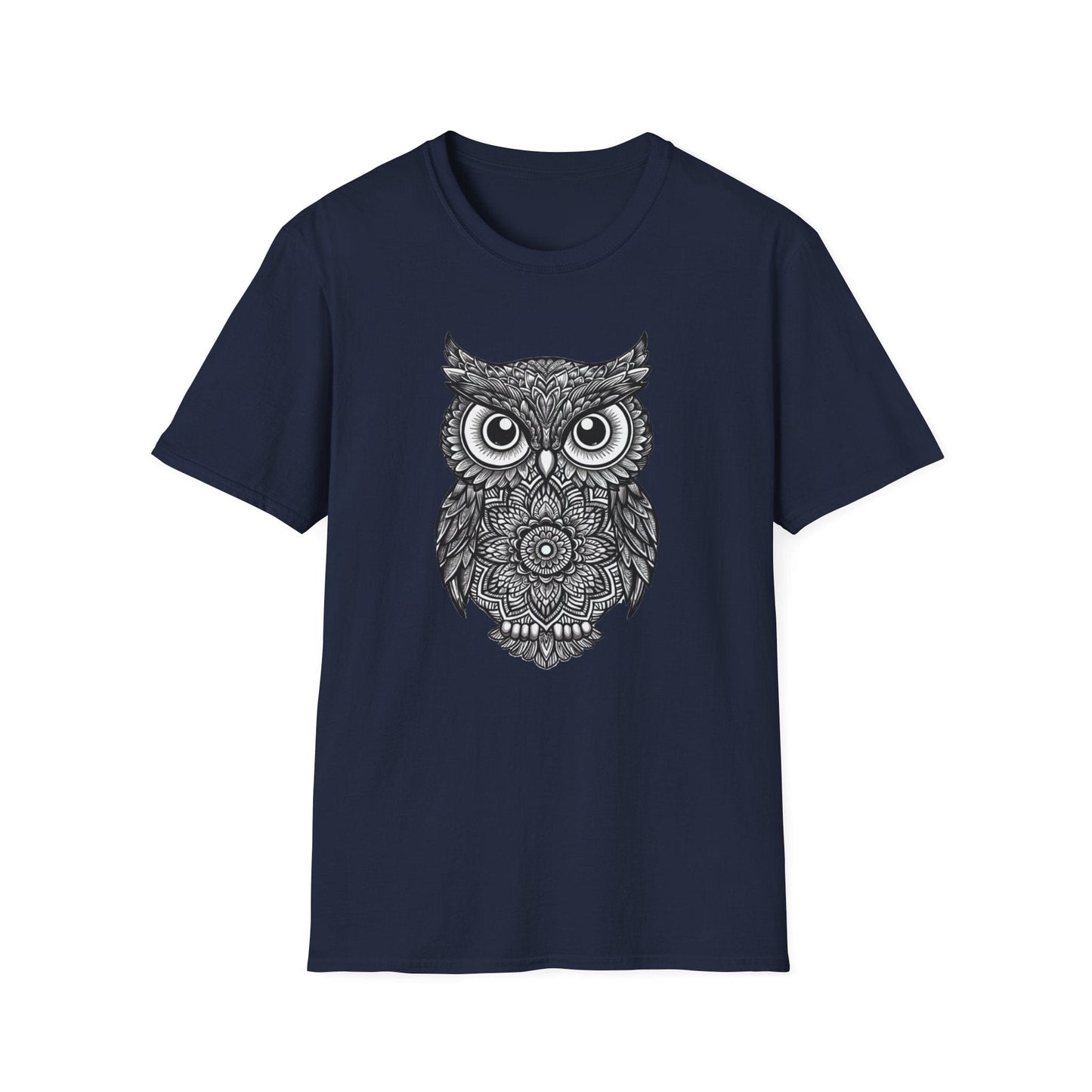 Mandala Owl B&W T-Shirt
