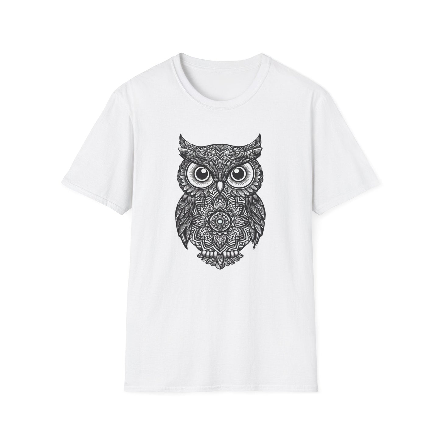 Mandala Owl B&W T-Shirt