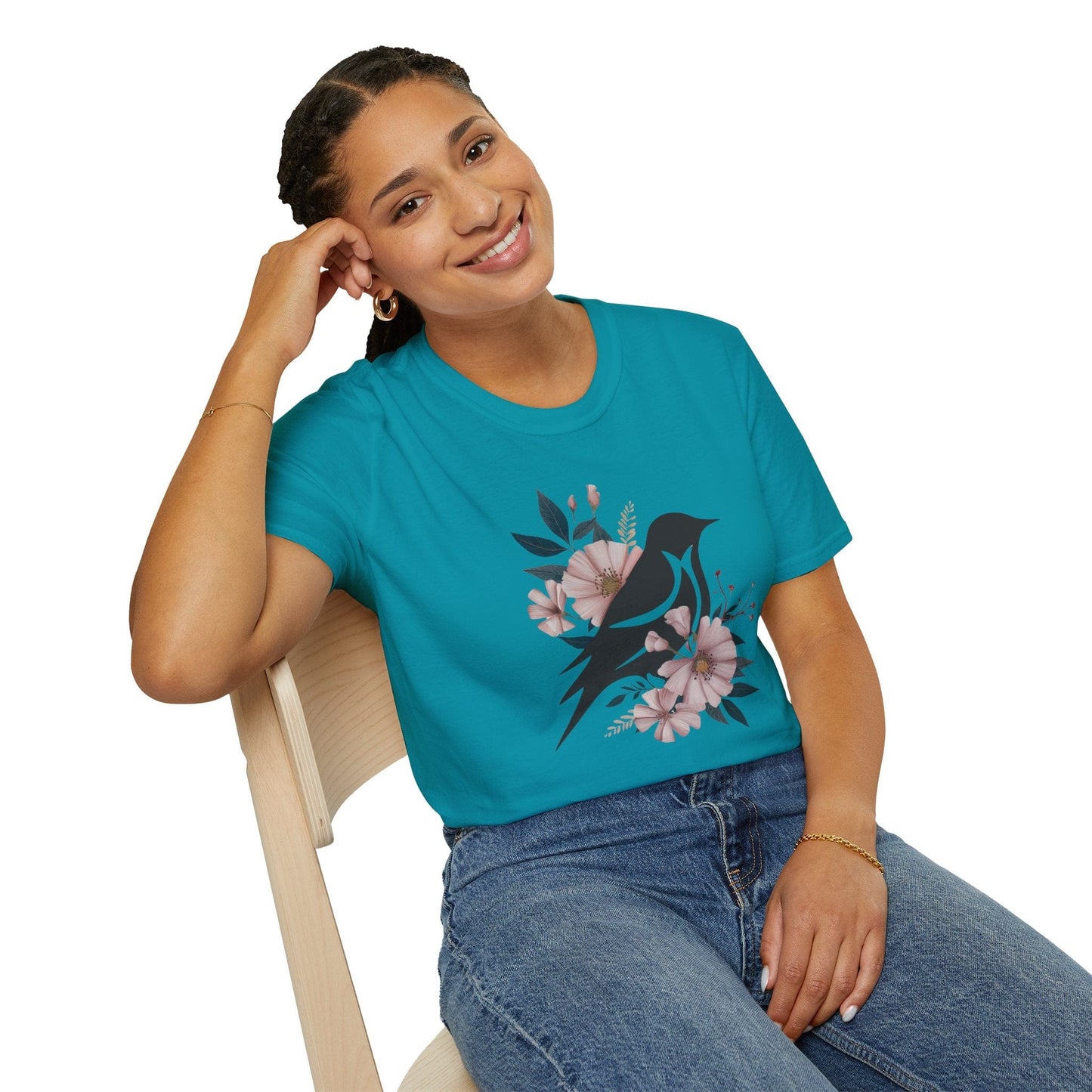 Floral Silhouette Bird T-Shirt