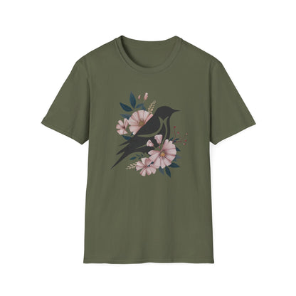 Floral Silhouette Bird T-Shirt