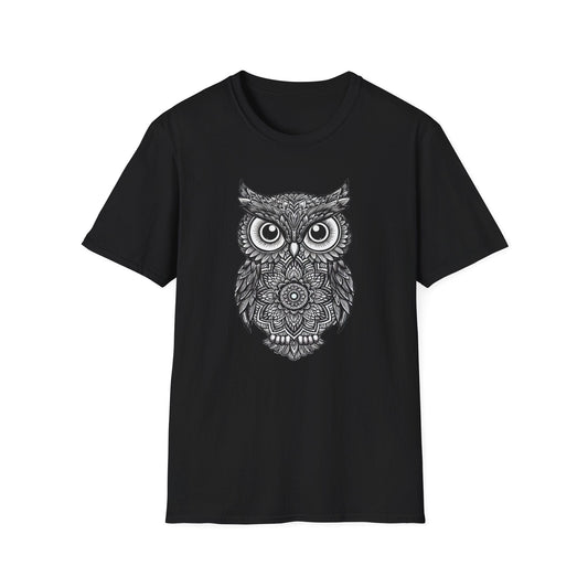 Mandala Owl B&W T-Shirt